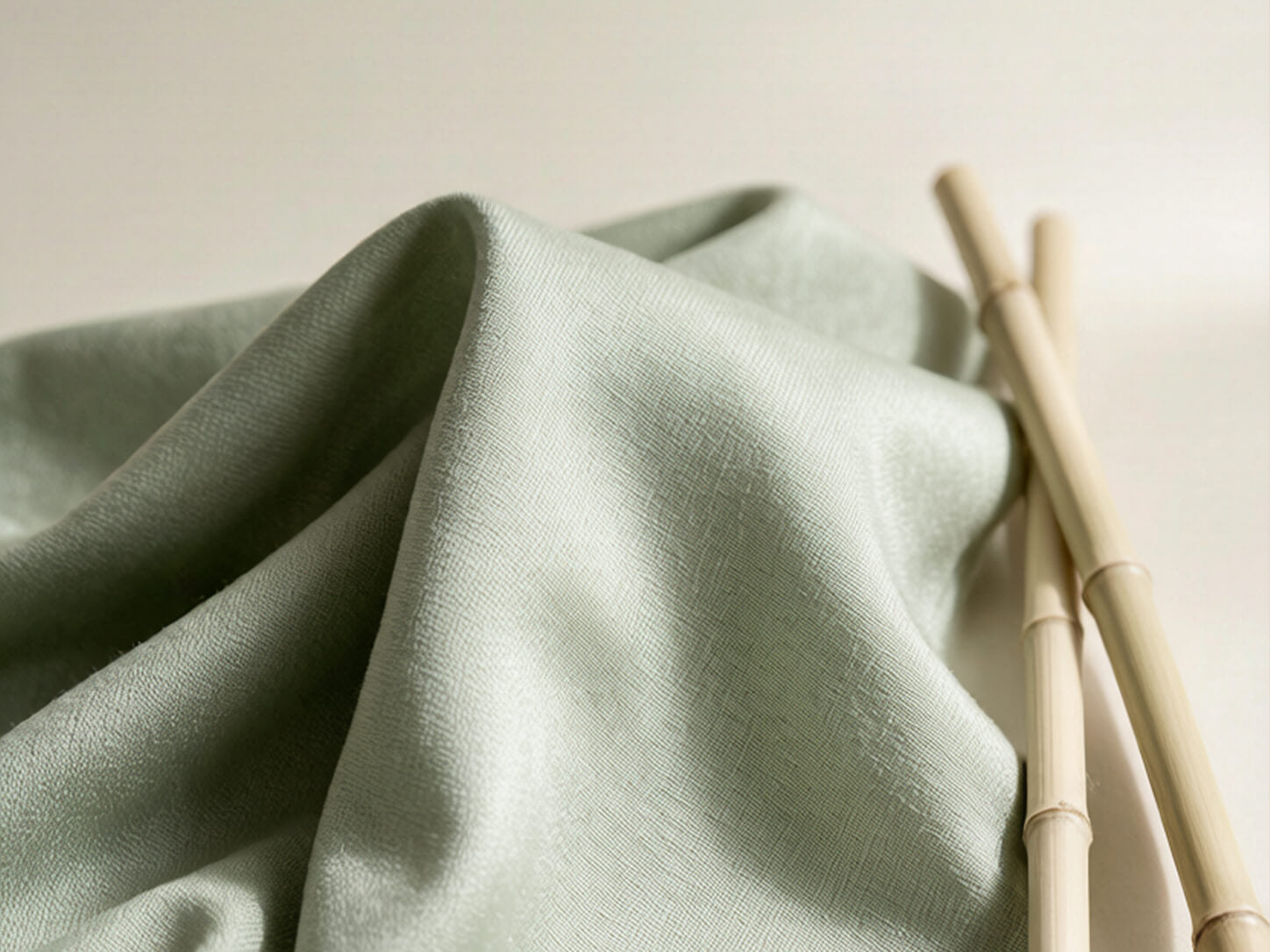Soft bamboo-blend fabric with natural bamboo stems